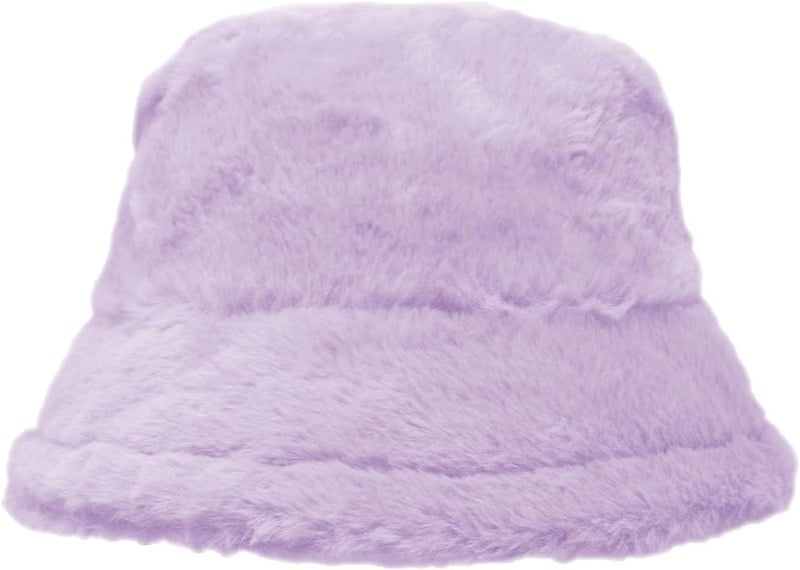 Glory Max Winter Fluffy Plush Bucket Hat Cozy Faux Fur Wide Brim Adjustable Size for Women - Image 2